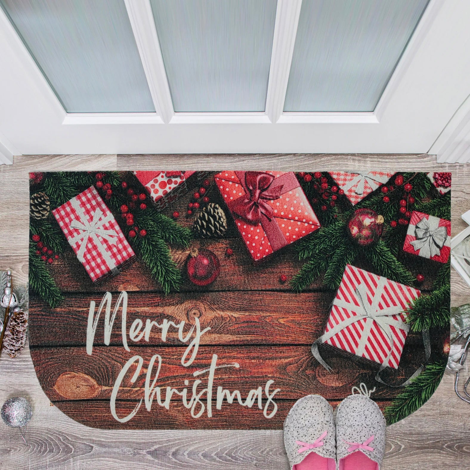 VESTIAMO CASA GRAN NATALE - Tappeto Natalizio Mezza Luna Christmas Home 40x70 cm